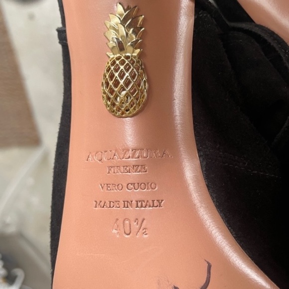 Aquazzura Black Suede Cut Out "Sexy Thing" Heels - Picture 13 of 13